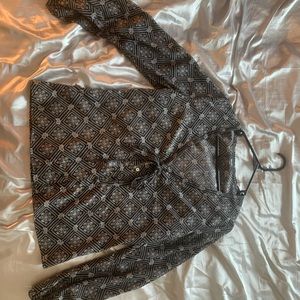 Nasty Gal size M button up long sleeve shirt w/tie